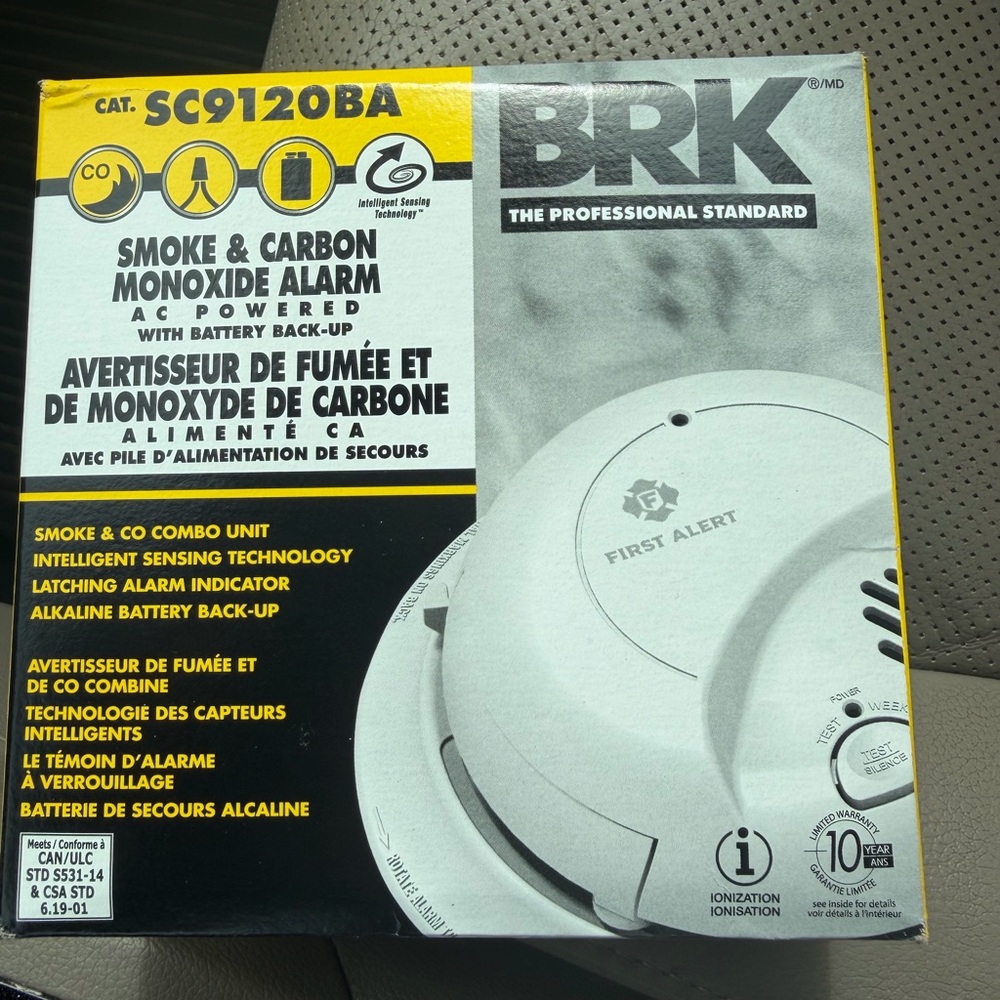 BRK First Alert Smoke & Carbon Monoxide Alarm - White with Yellow Accents